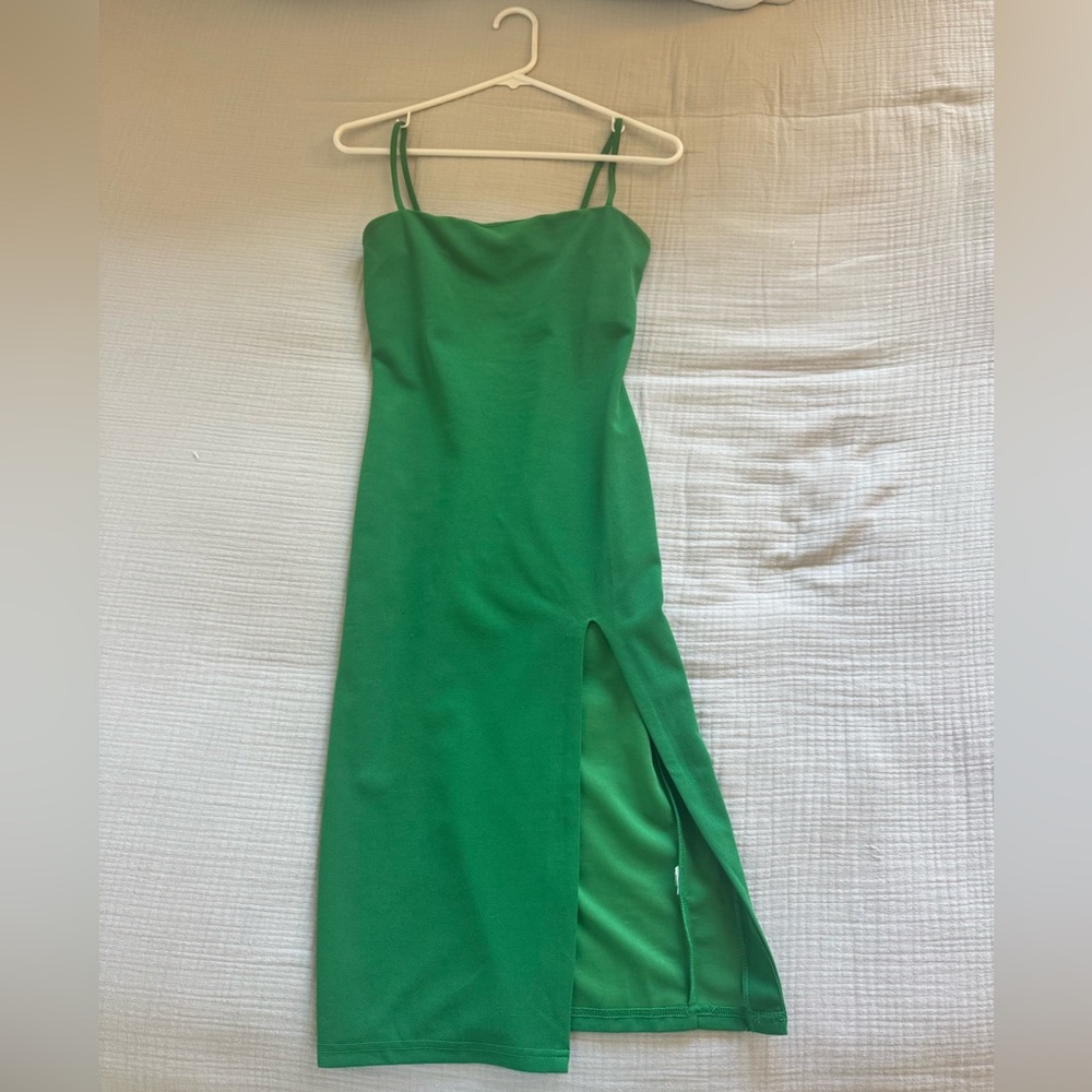 Olivaceous Midi Dress (Green)- Size Small